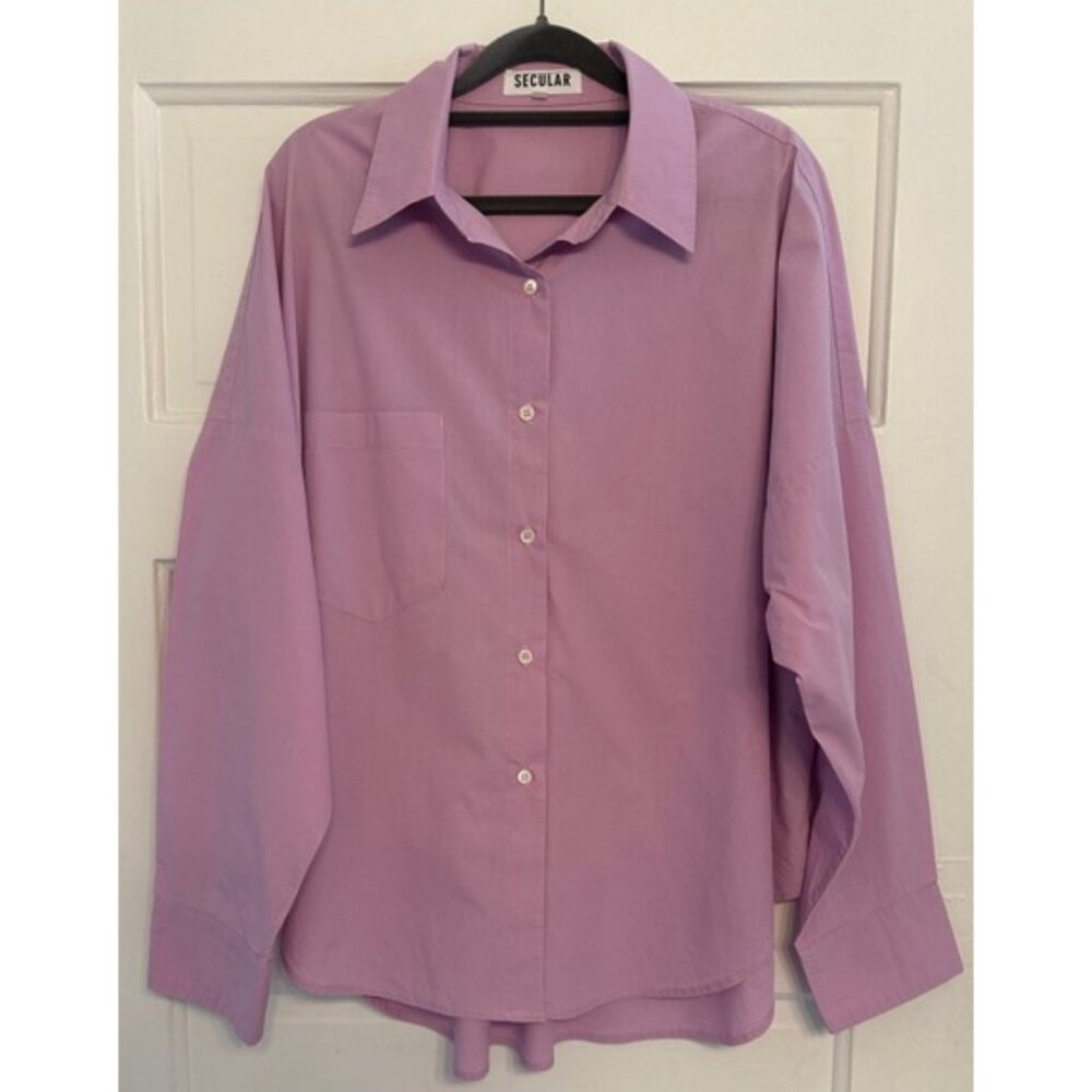Secular. Lavender Long Sleeve Button Down. OS.